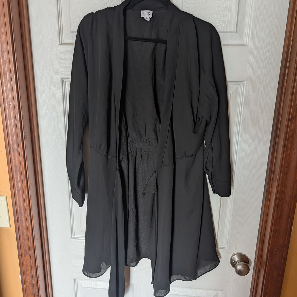 Peyton Jensen Black Open-Front Coat